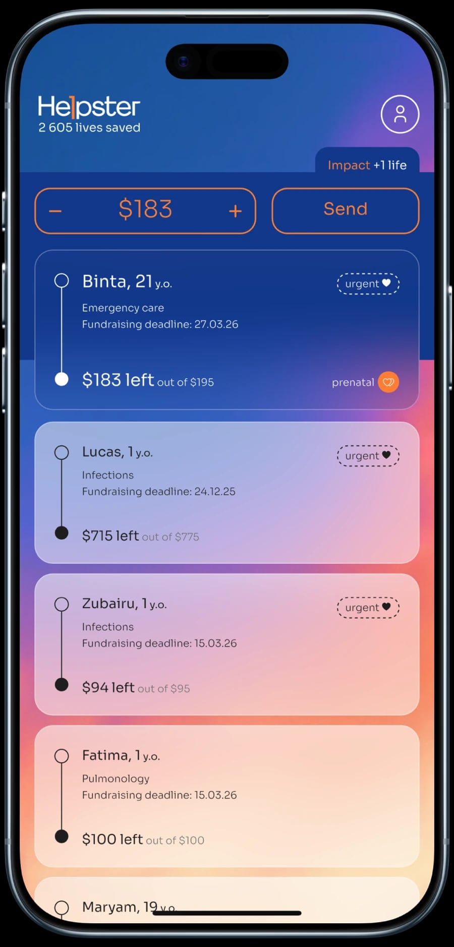 Helpster app screen mockup